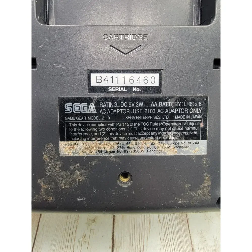 Sega Game Gear Console Power Plug & 2 Games - (For Parts or Repair)